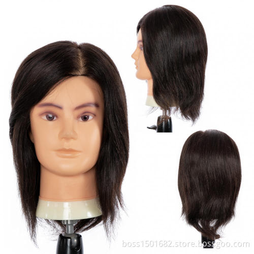 First Beauty Mannequins with Hair Training Doll Head Barbering Boys Hair Style Teaching Head Human Hair